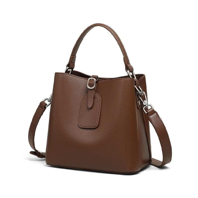Women's Spring/Summer Bucket Bag Crossbody Bags Women's High Sense Large Capacity Leather Shoulder Bag