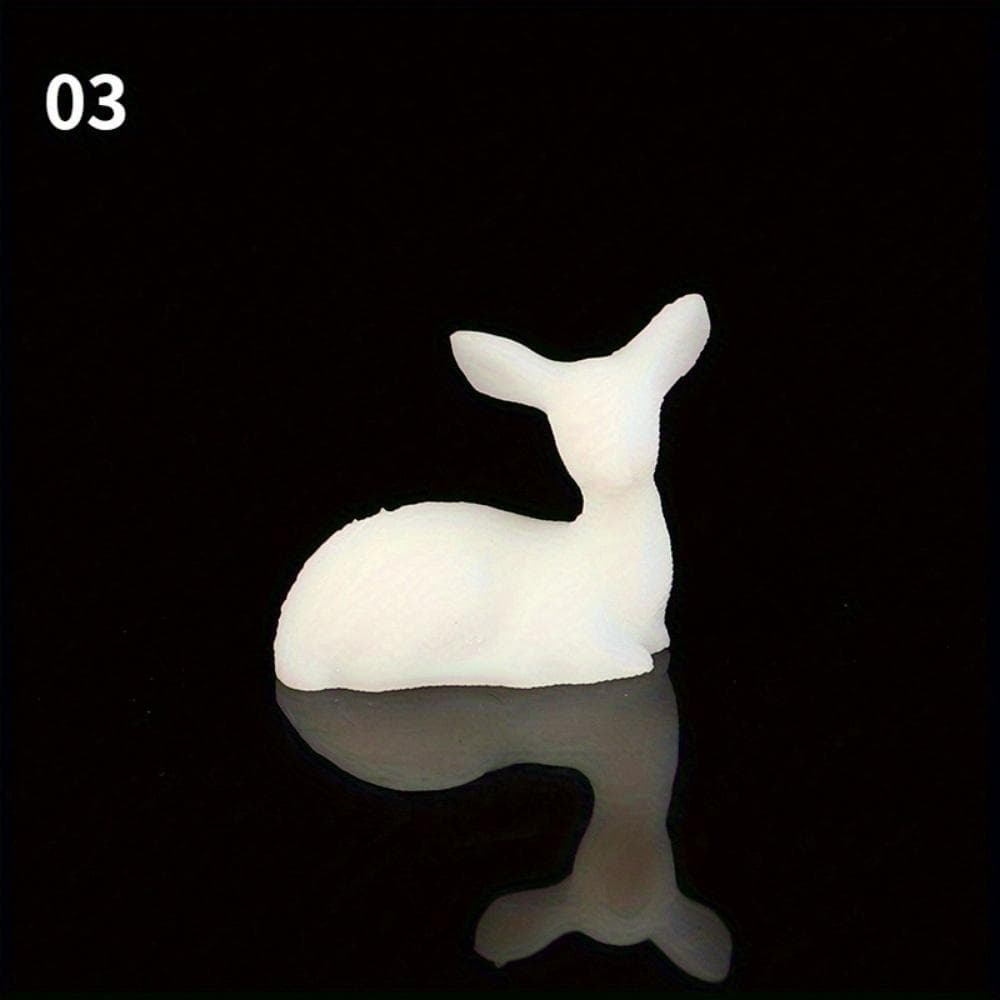 1Pc Mini Resin Crystal Deer Christmas Forest Elk White Dessert Table Decor Merry Christmas Decor for Home 03