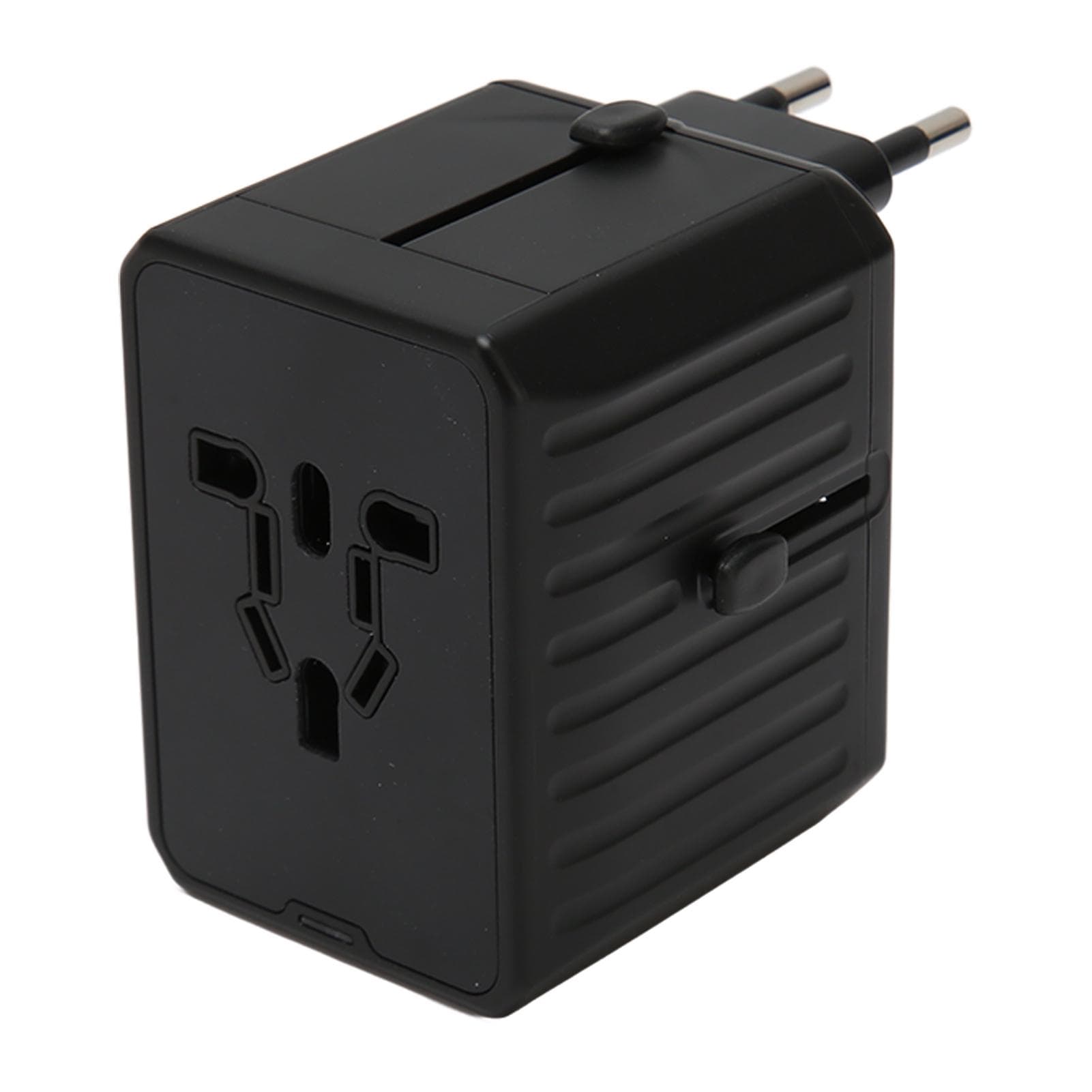 8A Universal Travel Adapter 2 USB C 4 USB A Ports International Power Plug Adapter for USA black