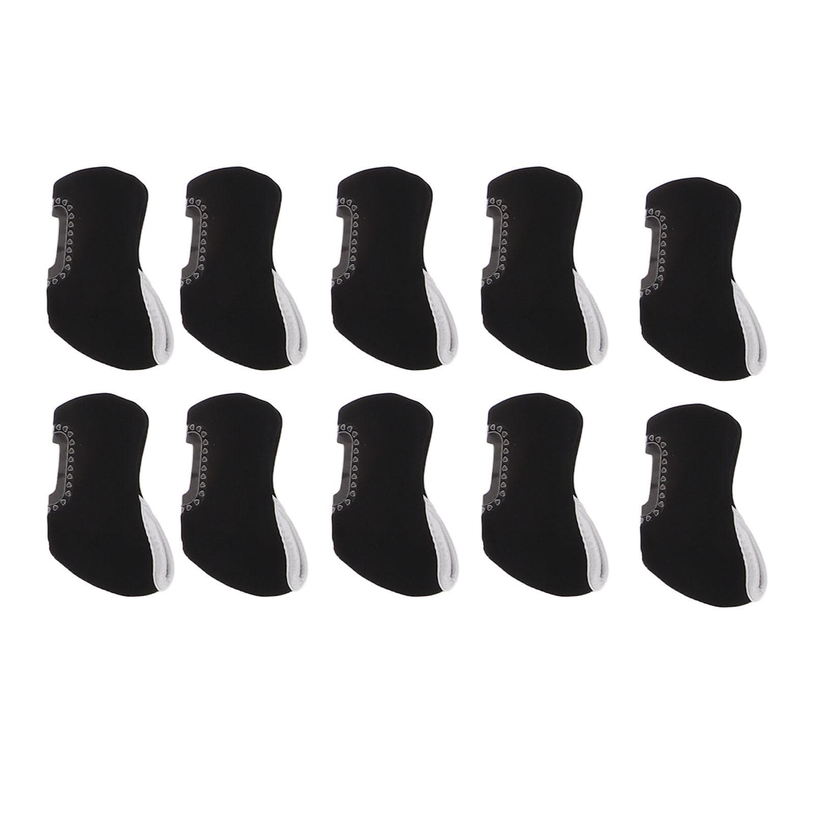 10 PCS Golf Iron Head Covers Golf Club Head Protective Cover Golf Putter Cover Set Black