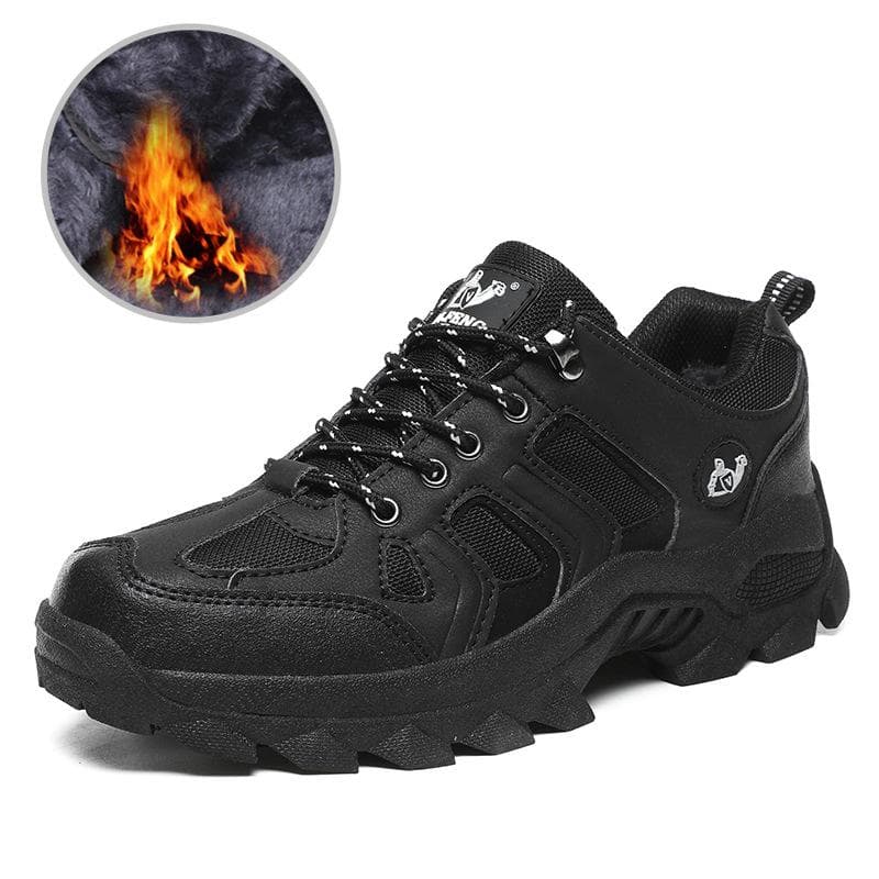 Men's Breathable Waterproof Hiking Shoes - Outdoor Non-Slip, Wear-Resistant, Thick Sole, Large Size, Plus Velvet Cotton Lining. 42