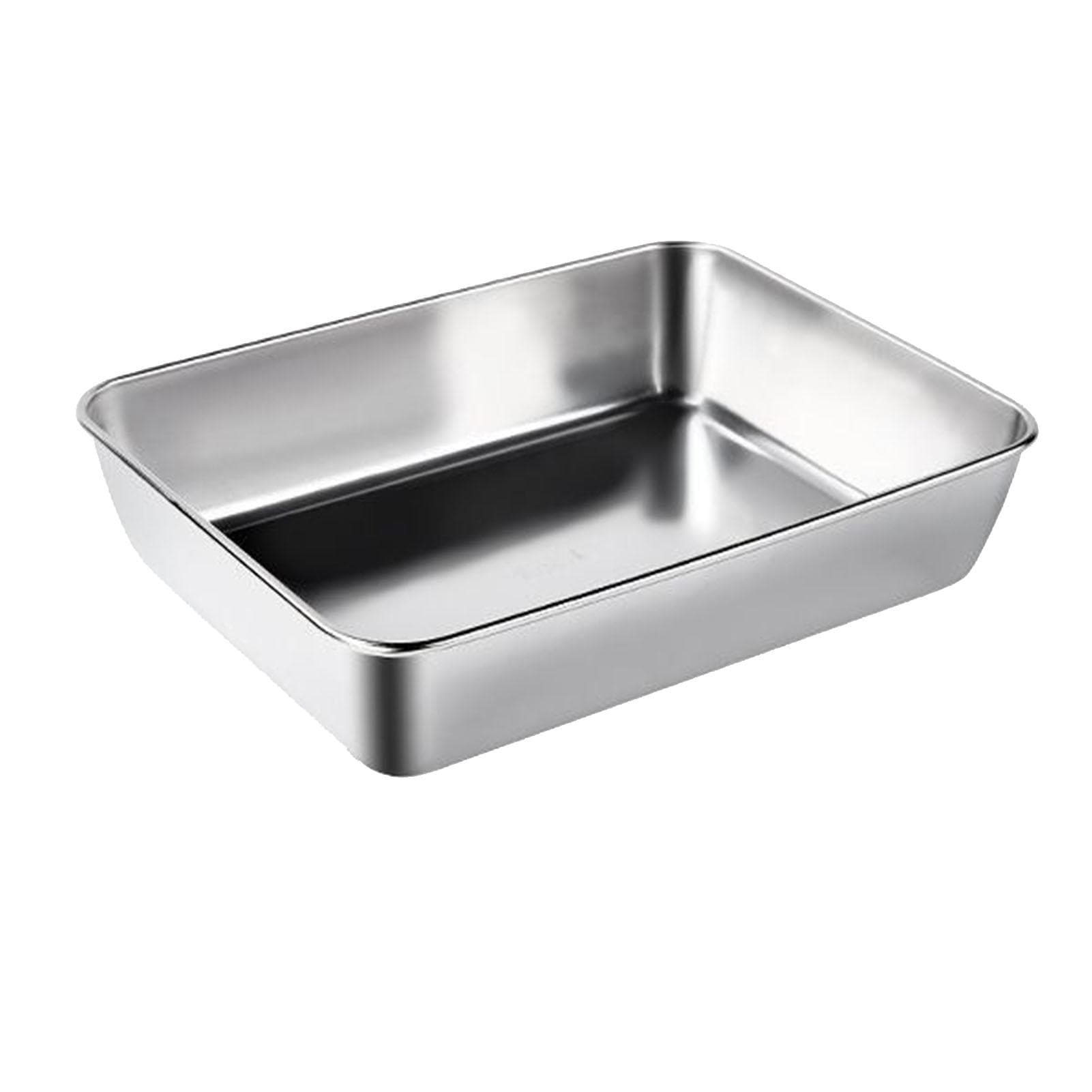 304 Stainless Steel Tray Dish Plate Rectangle Food Storage Container for Fruit Vegetables