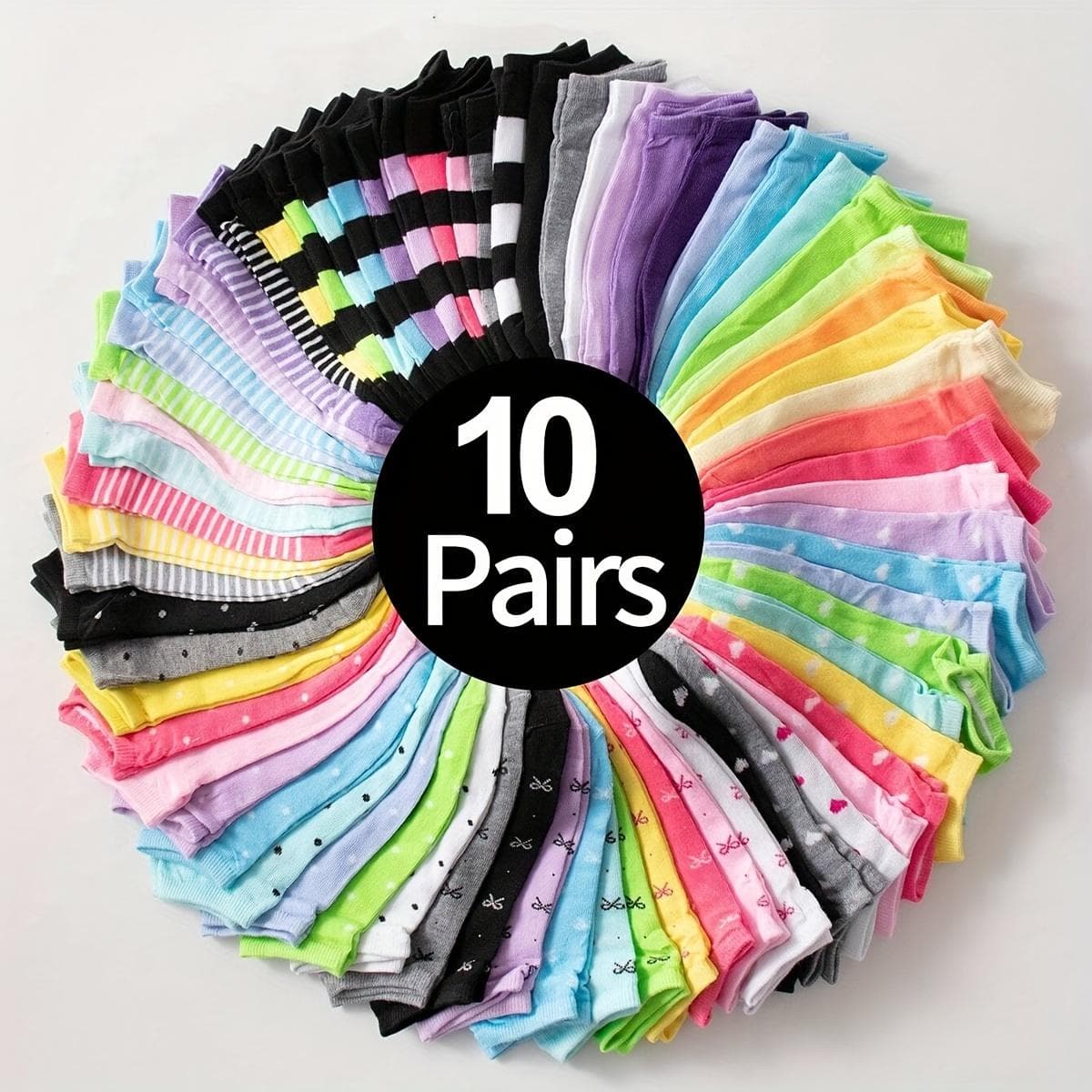 10/15 Pcs of Fashionable Classic and High-Quality Summer Candy Colored Women's Socks Comfortable Soft and Casual Short Socks One Size