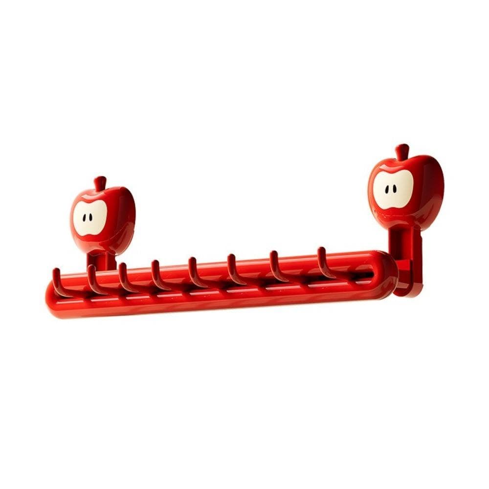 Wall Mounted Towel Storage Rack Large Capacity Bathroom Towel Bar Suction Cup Towel Rack Kitchen red