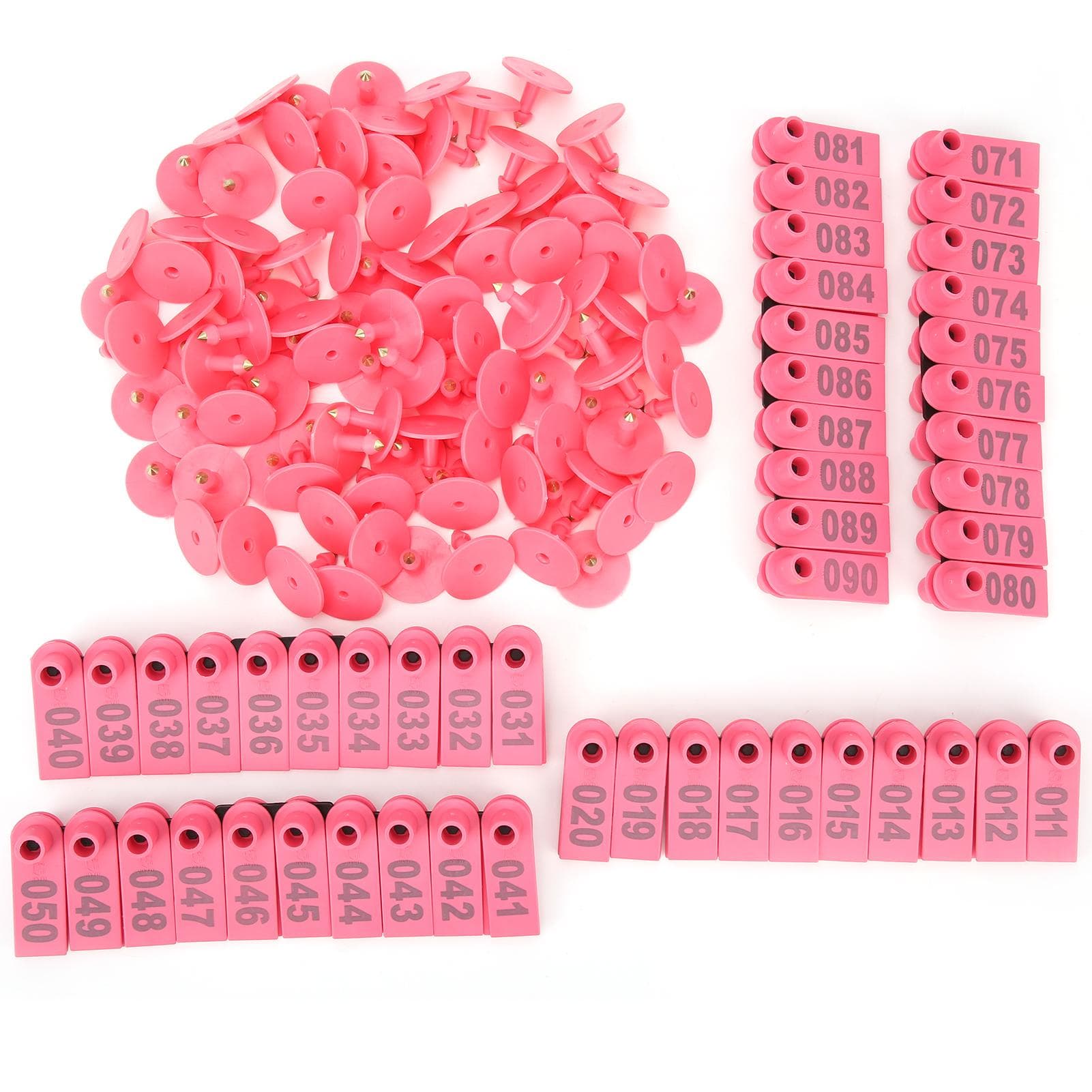 Pig Cattle and Sheep Ear Tag Farm Animal Indentification Card Goat Ear Label 100 PackPink