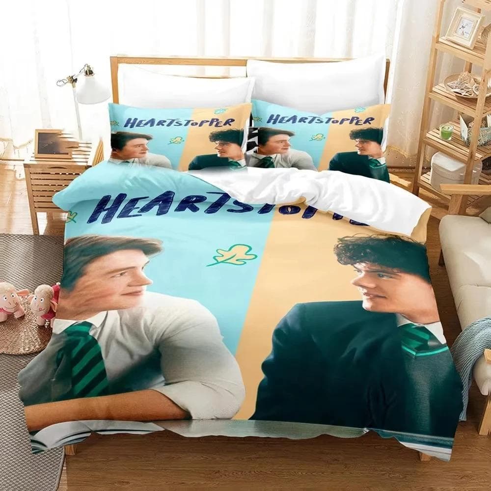3D Printed Anime Heartstopper Bedding Set Duvet Cover Bedroom Comforter Covers Single Twin King _Size Quilt Cover Home Textile 70x133cm 2pcs