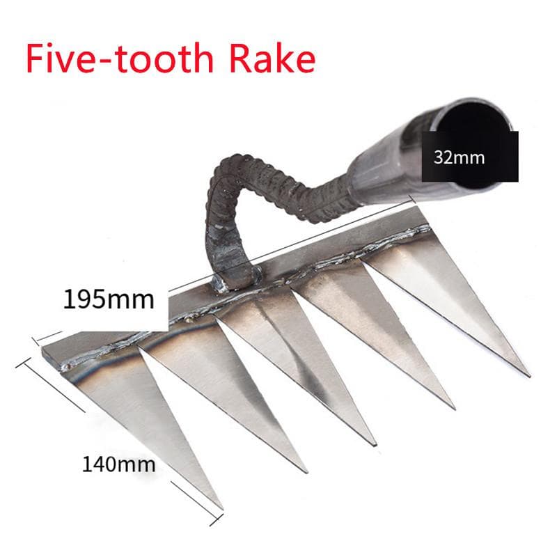 Weeding Hoe Rake Farm Tool Weeding Scarifier Artifact Agricultural Tools Six-tooth Nail Harrow Steel Harrow Gardening Weeding five teeth