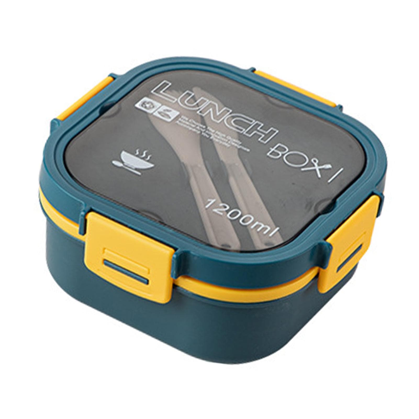 2 Layer Plastic Salad Lunch Box Microwave Safe Salad Lunch Container Portable Fruit Fat Reducing 1200ML blue