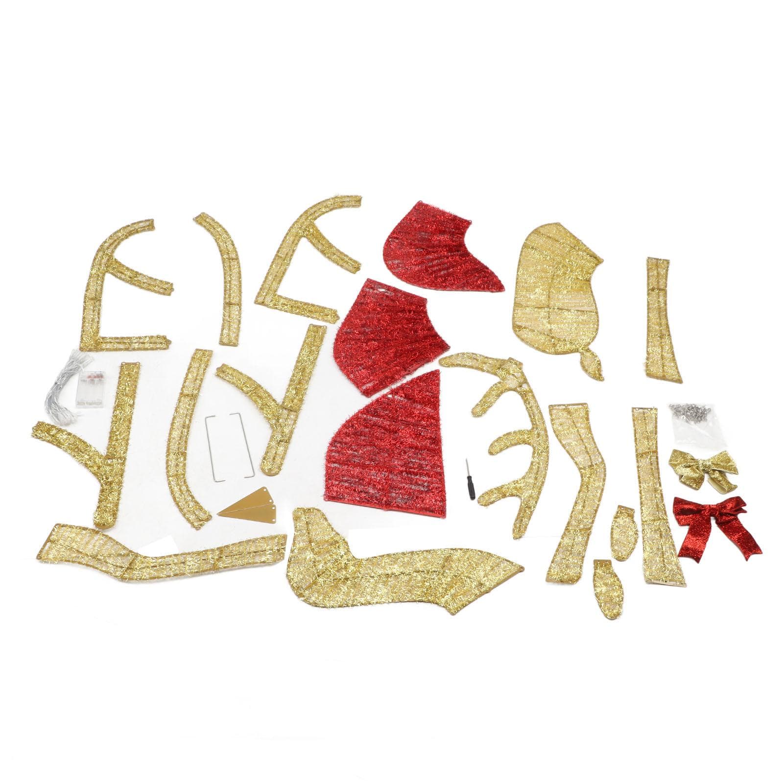 Lighted Xmas Decorations Reindeer Sleigh Light Up Xmas Decor Deer for Indoor Home Outdoor Garden