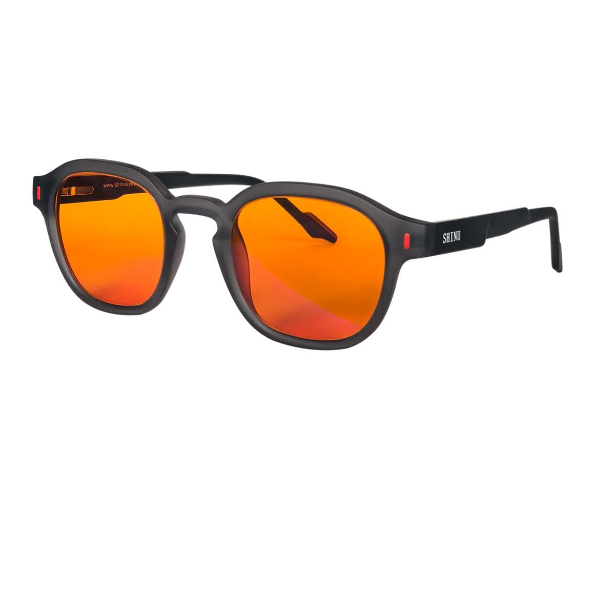 SHINU Blue Light Blocking Glasses Orange Lens for Computer Phone Gaming Working Glasses for Men Anti Eye Strain