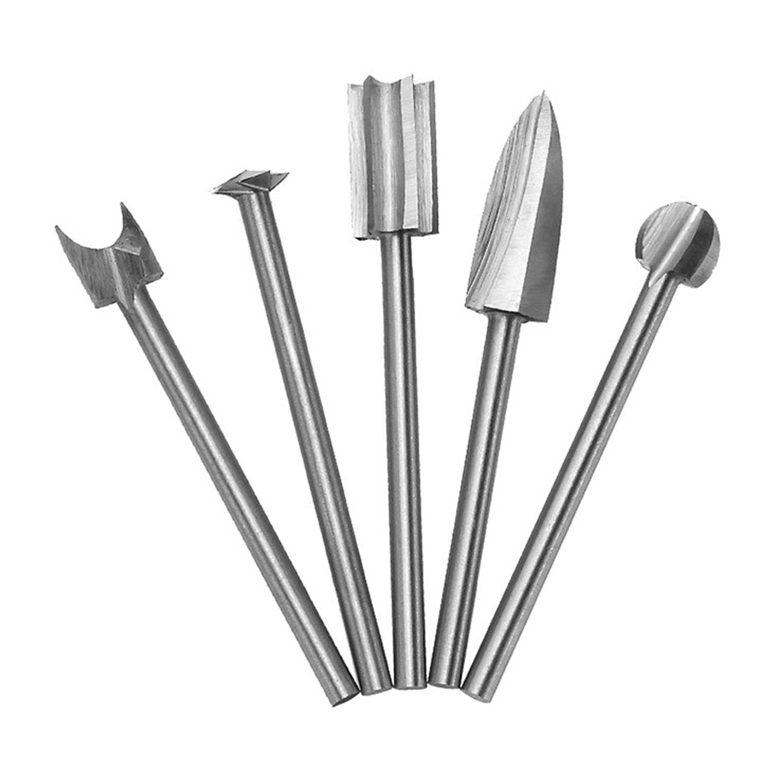 5 Pcs Wood Carving Engraving Drill Bit Set HSS Engraving Drill Bits DIY Wood Carving Tools 3 x 6