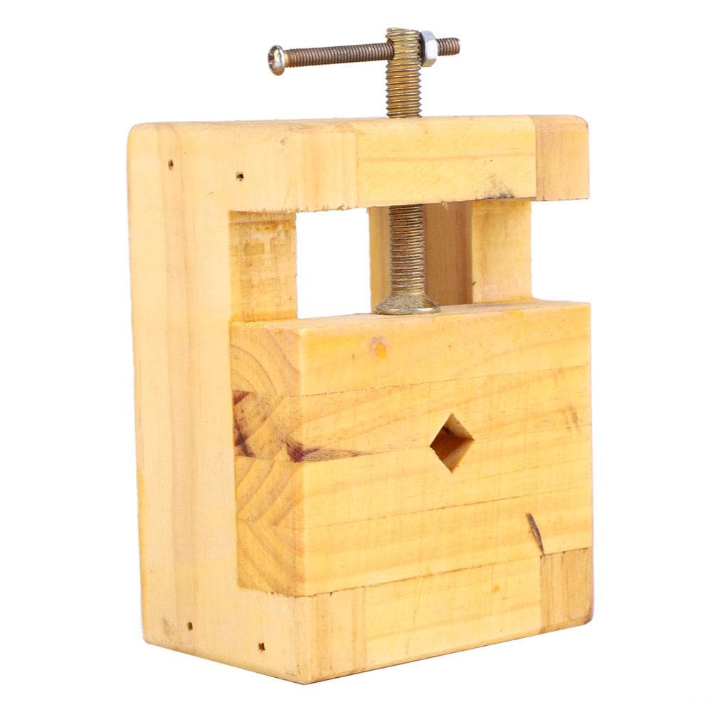 Wooden Mini Flat Pliers DIY Table Vise Stamp Clamp for Woodworking Carving (Large)