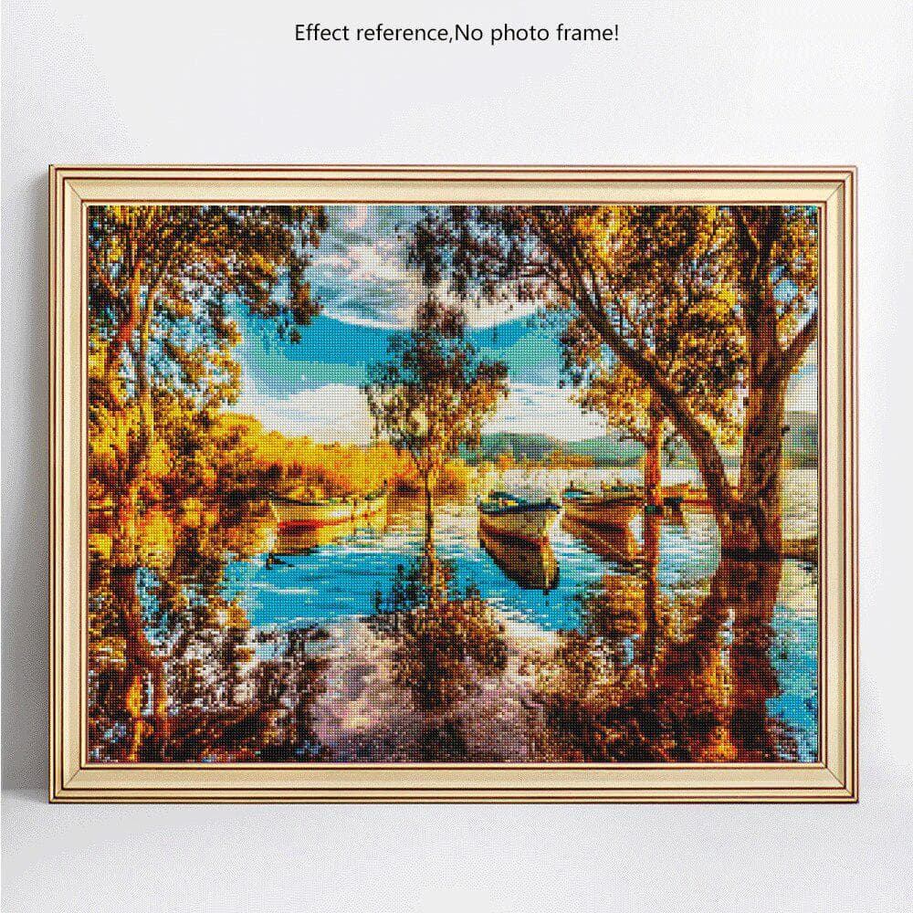 5D DIY Diamond Painting Landscape Diamond Mosaic Scenery Full Round Rhinestone Picture 20X30