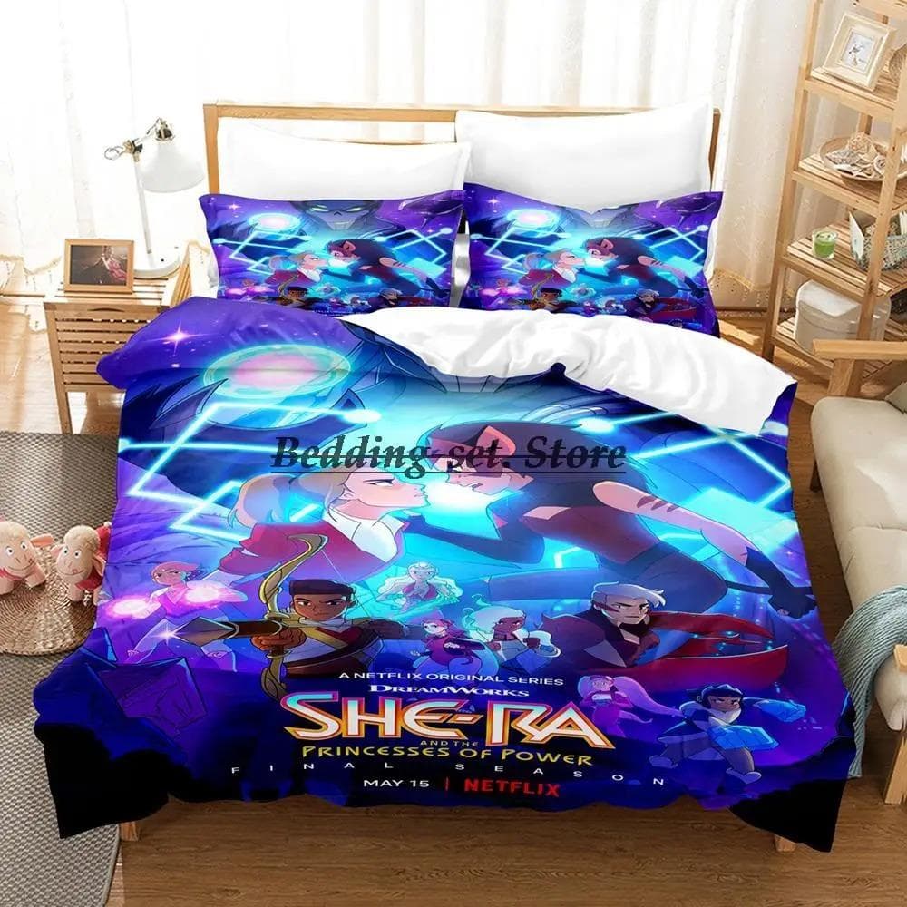 She Ra And The Princesses Of Power Bedding Set Single Twin Full Queen King Size Bed Set Bedroom Duvetcover Sets Anime AU Double 180x210cm