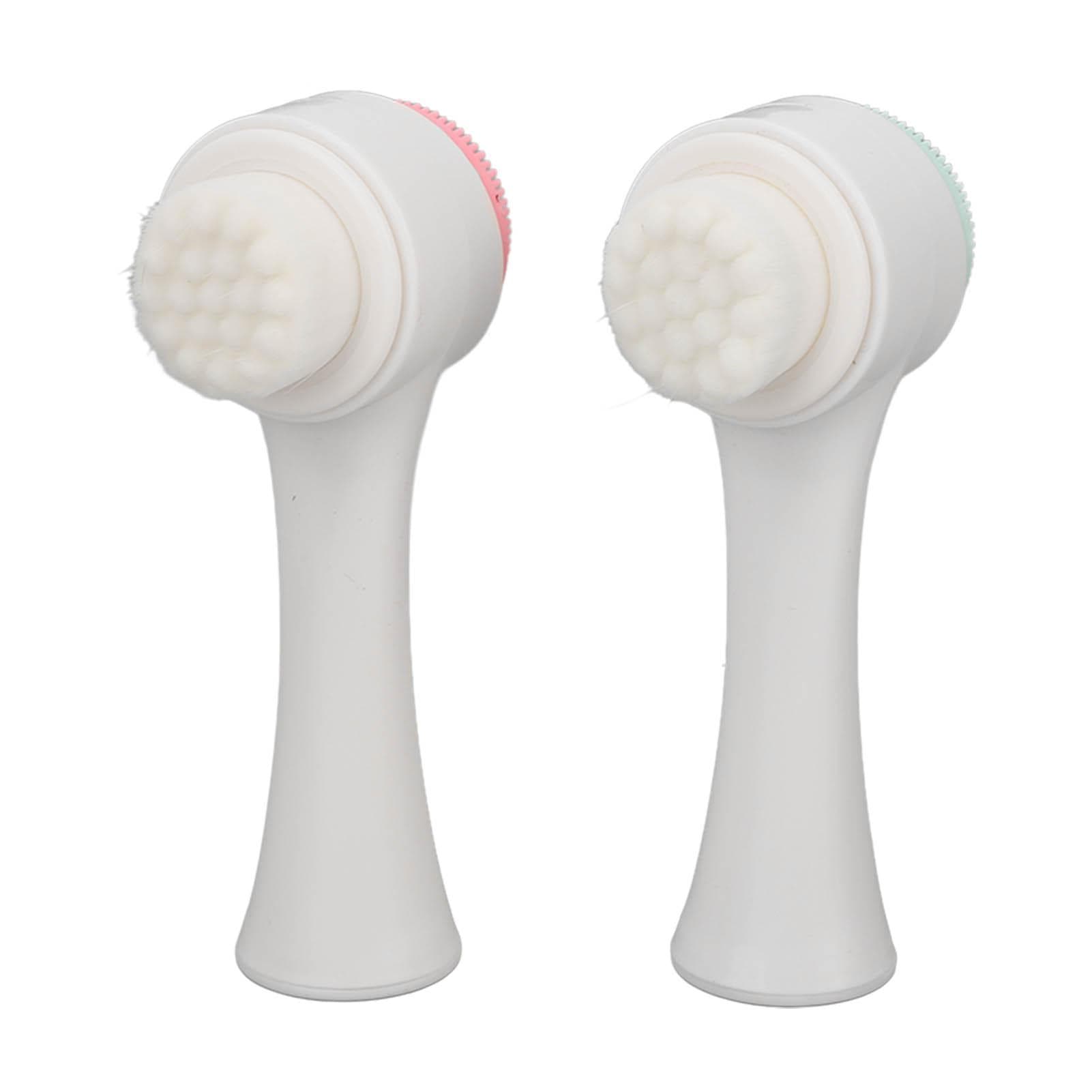2Pcs Face Wash Brush Double Sided Deep Dirt Oil Cleansing Face Massage Face Scrub Brush for Face