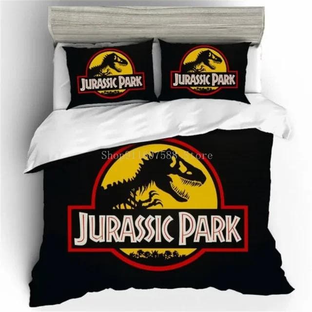 Red Jurassic Park Bedding Set Cartoon Home Textiles For Kids Bed Set Comforter Cover Bedroom Set Queen Dinosaur Duvet Cover AU Double(180x210cm)