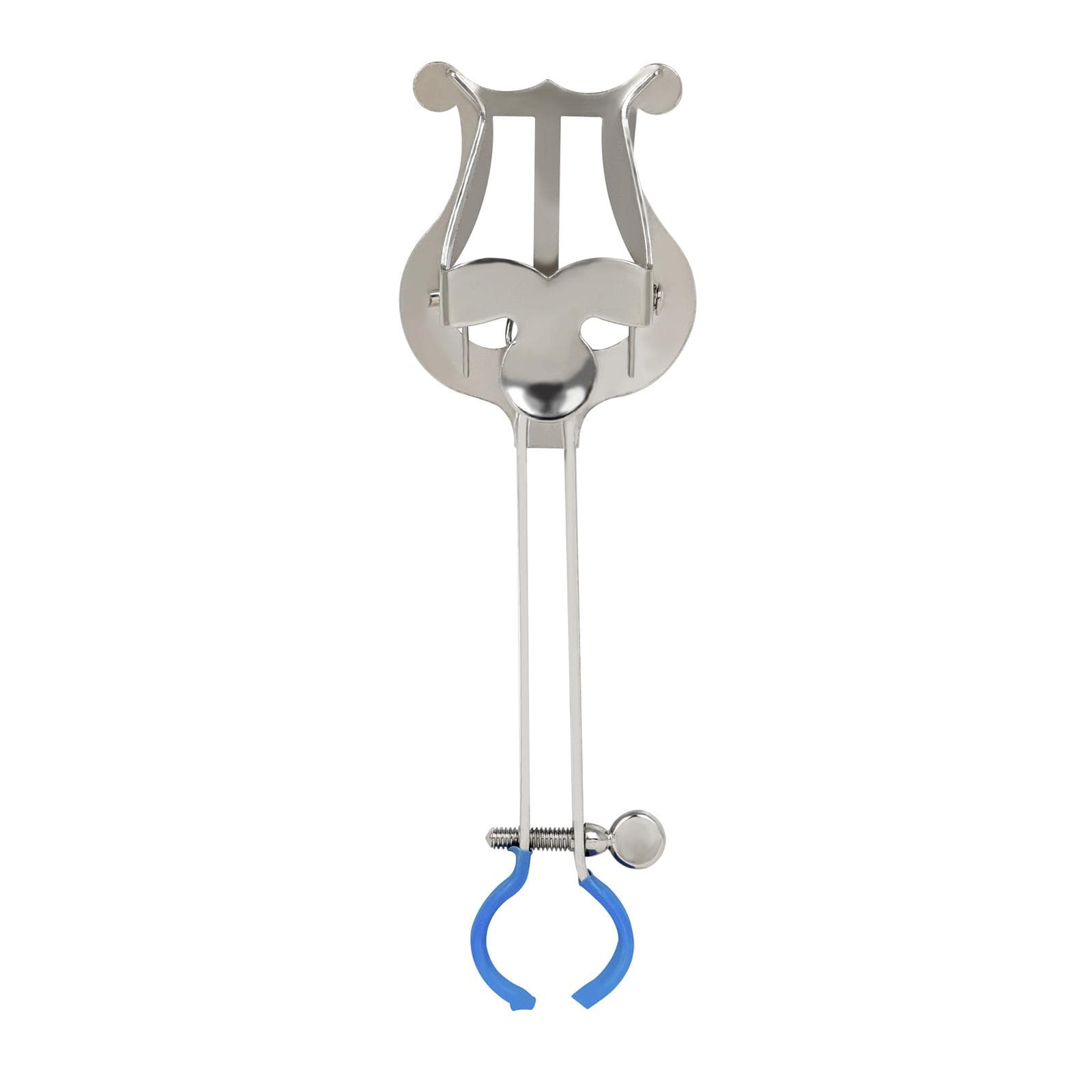 Trumpet Marching Lyre Portable Music Stand Music Sheet Clip Iron Clamp on Holder with Rubber Pad for Trumpet silver
