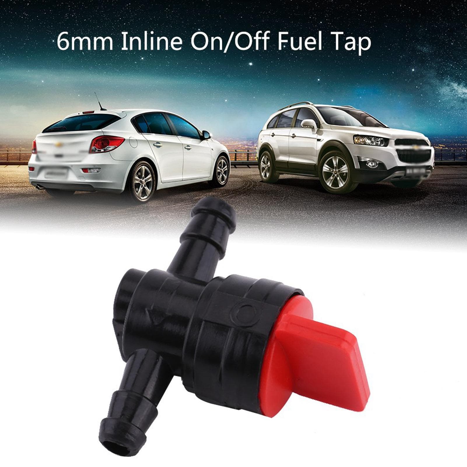 Universal Plastic 6mm Inline OnOff Fuel Tap Fit for 14 Pipe Hose