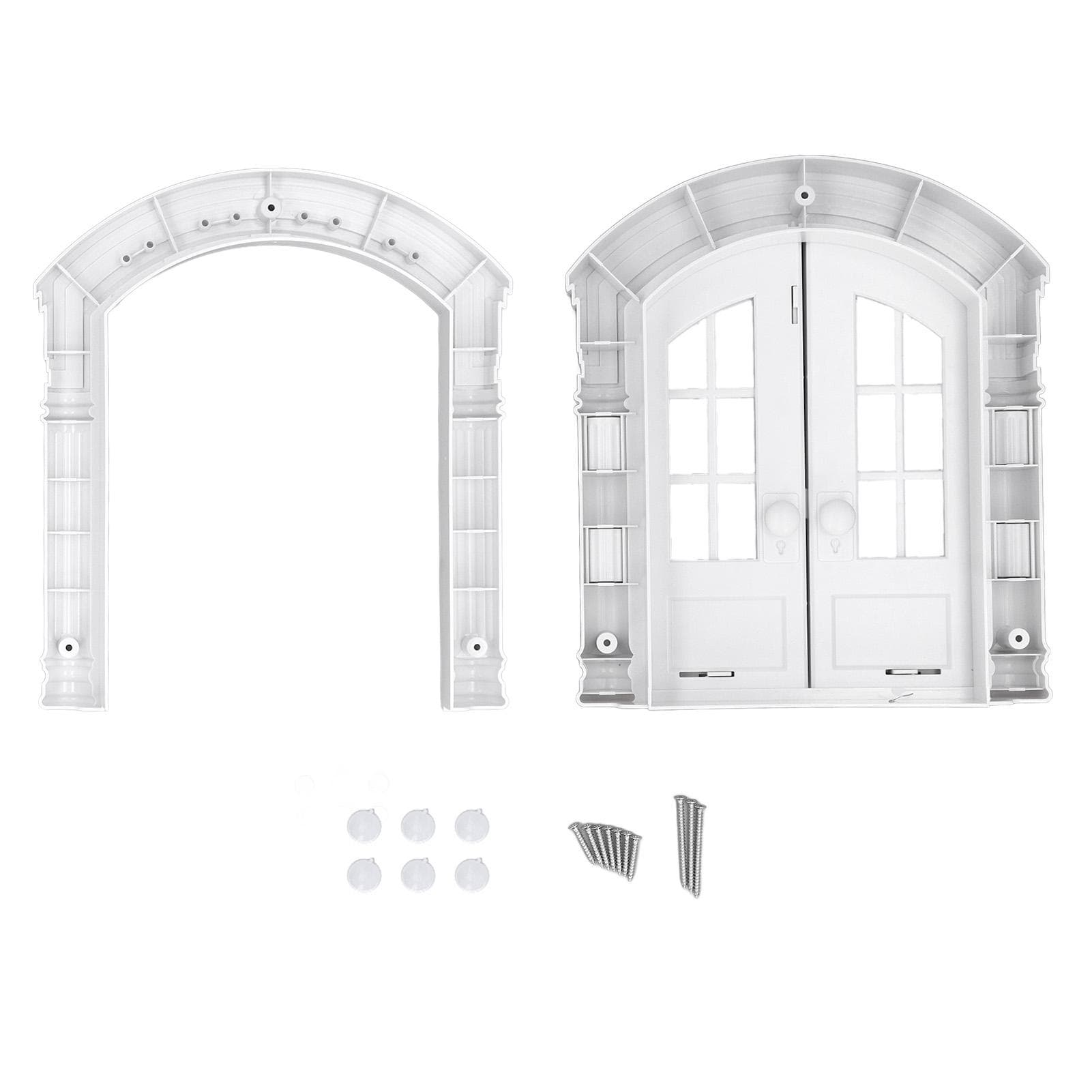 Cat Door Interior Door Secure Long Lasting Use Easy Install Portal French Cat Door for Pets Dogs white