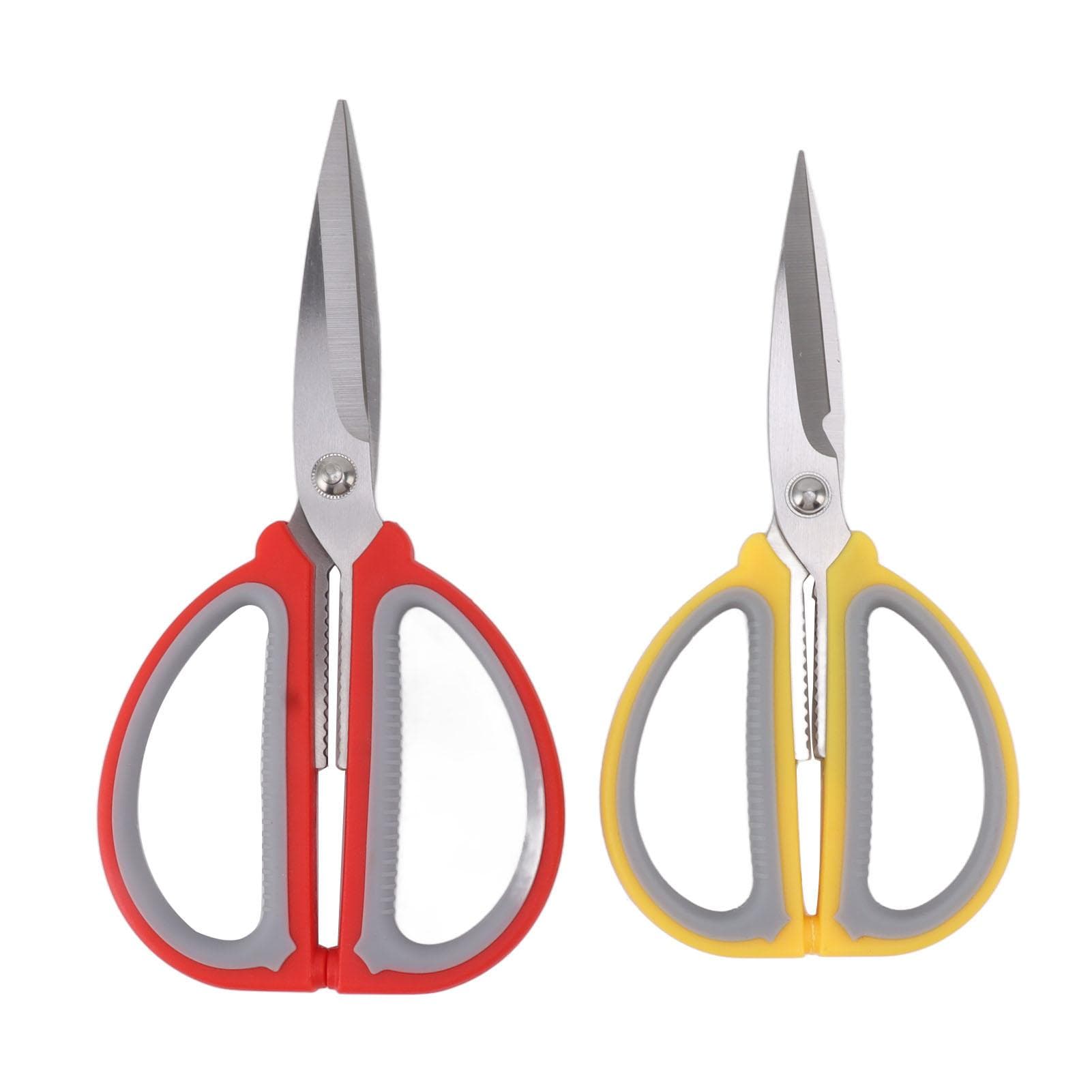 2Pcs Kitchen Scissors Stainless Steel Blade Serrated Edges Heavy Duty Meat Scissors Poultry Shears