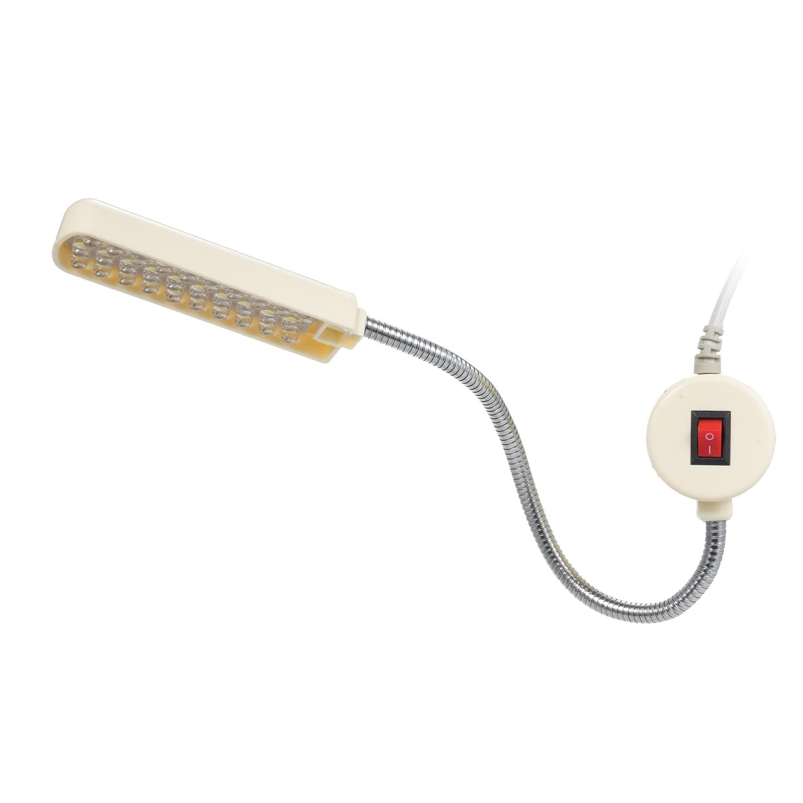 30LEDs Sewing Machine Lamp LED Light Fixture Fixed Base Flexible Bendable Tube for Housework UK Plug beige