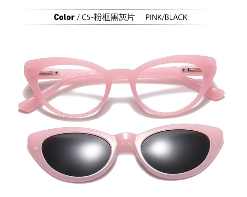 Driving Sunglasses For Nearsighted 0 -1 0 -1 5 -3 Cat Eye Myopia Sunglasses Women Magnetic Clip On Glasses Not anti blue 0