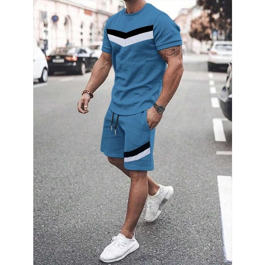 Men's T-shirt And Shorts Set Summer Men's Top Everyday Casual Men's Oversized T-shirt Outdoor Street Fashion Men's Sports Shorts XL
