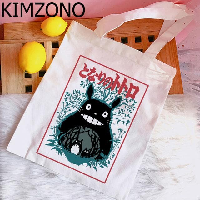 Studio Ghibli Totoro Spirited Away shopping bag bolso reusable jute bag canvas bolsa bag sacola jute boodschappentas cloth 31*36cm