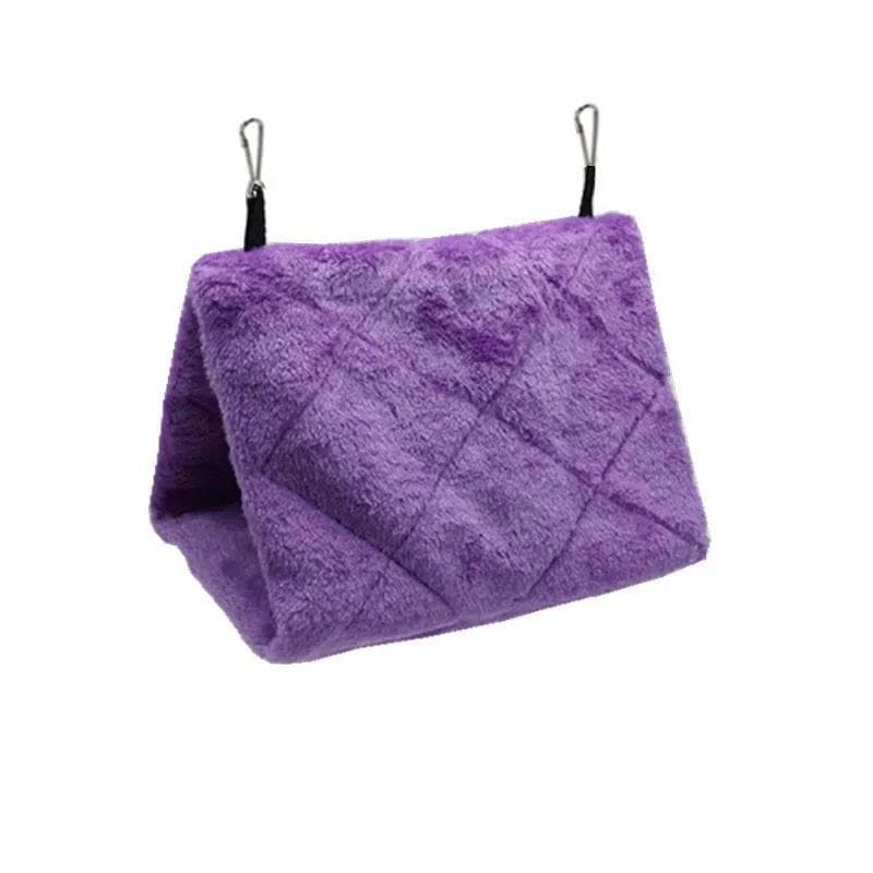 Pet Bird Parrot Cages Warm Bird Hammock Hanging Tent Bed for Bird Sleeping Bird Cage Decoration Accessories Bird House Bird Nest M purple