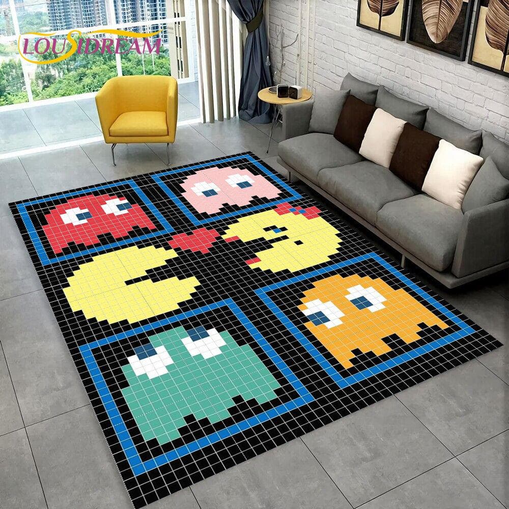 Pacman Retro Classics Game Gamer Area Rug,Carpet Rug for Home Living Room Children Bedroom Sofa Doormat Decor,Non-slip Floor Mat 60cm x 90cm