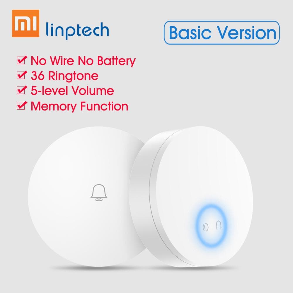 Linptech Self Powered Wireless Doorbell Self-generating Electricity Ringtone No Battery No Wire Basic Version Basic Version