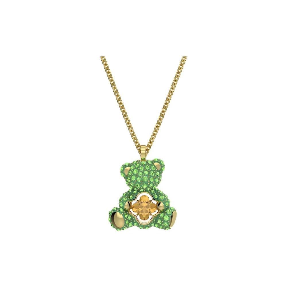 Swarovski Teddy Series Sparkling Teddy Bear Necklace Women necklace Green 5642975 Box (Random Color)