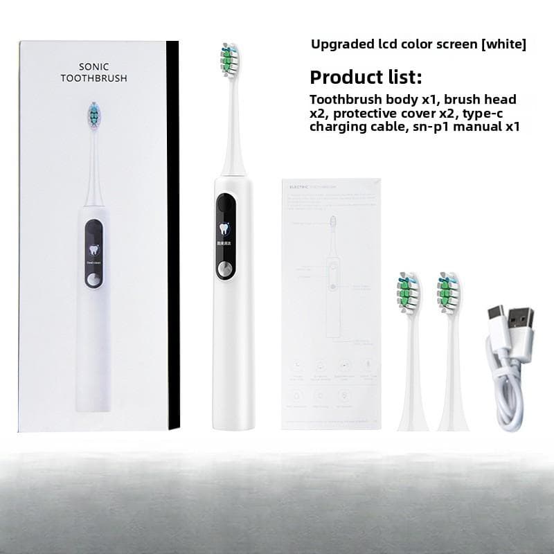 Electric Toothbrush Adult USB Charging Sonic Soft Bristle Brush Smart Screen Display Male and Female Students Couple Toothbrush