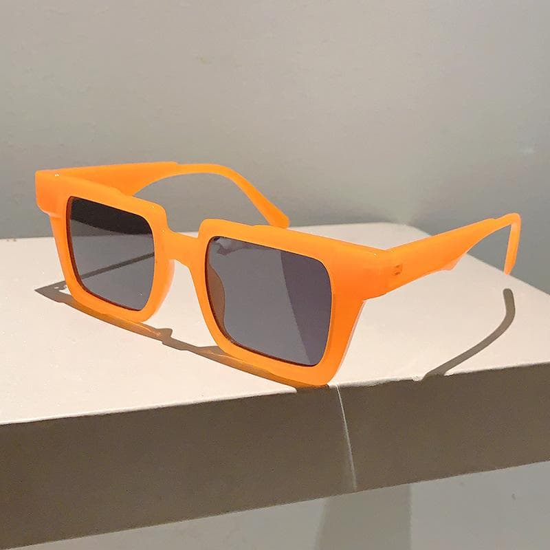 Rainbow Square Sunglasses UV400 Vintage Luxury Designer Punk Hip Hop Colorful Shade for Women Men