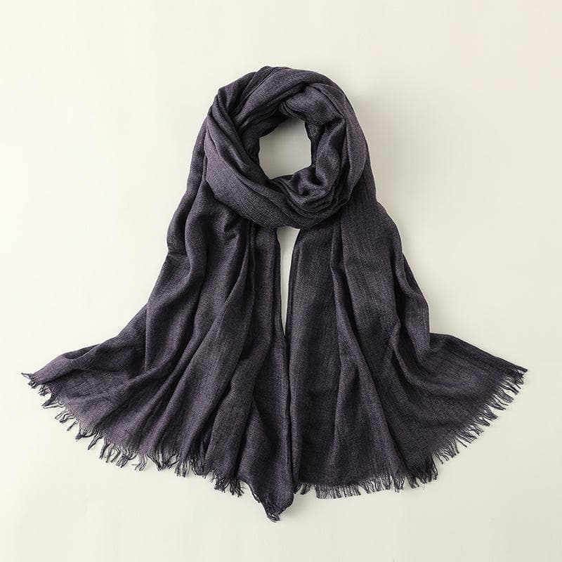 Summer Silk Scarf for Women, Fashionable Sun Protection and Shading, Beach Long Scarf, Solid Color Cotton and Linen Silk Scarf, Scarf 100*195CM