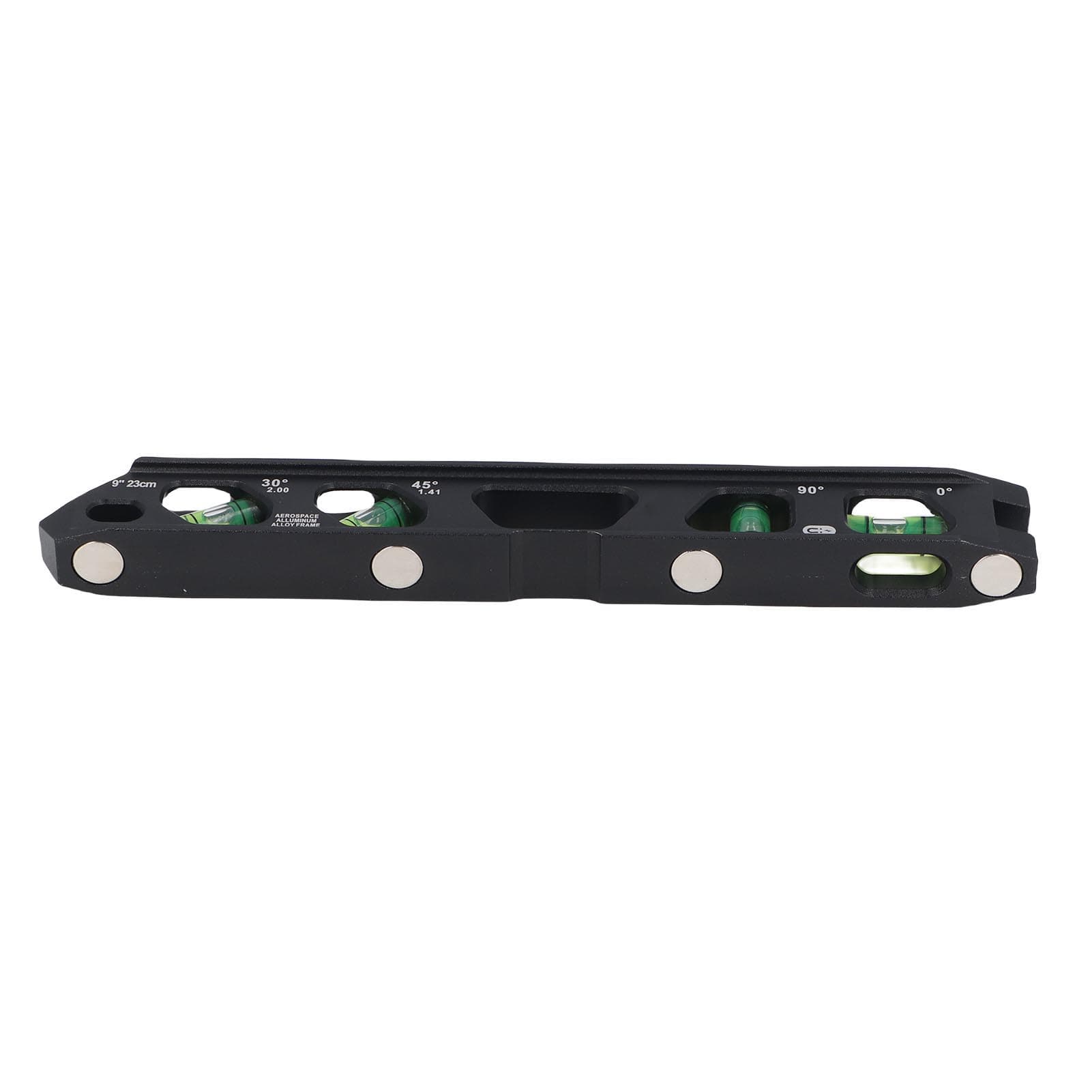 Bubble Level Ruler 9 Inch 1 degrees 30 degrees 45 degrees 90 degrees V Slot Accurate Cast Aluminium Compact Bubble Spirit Level