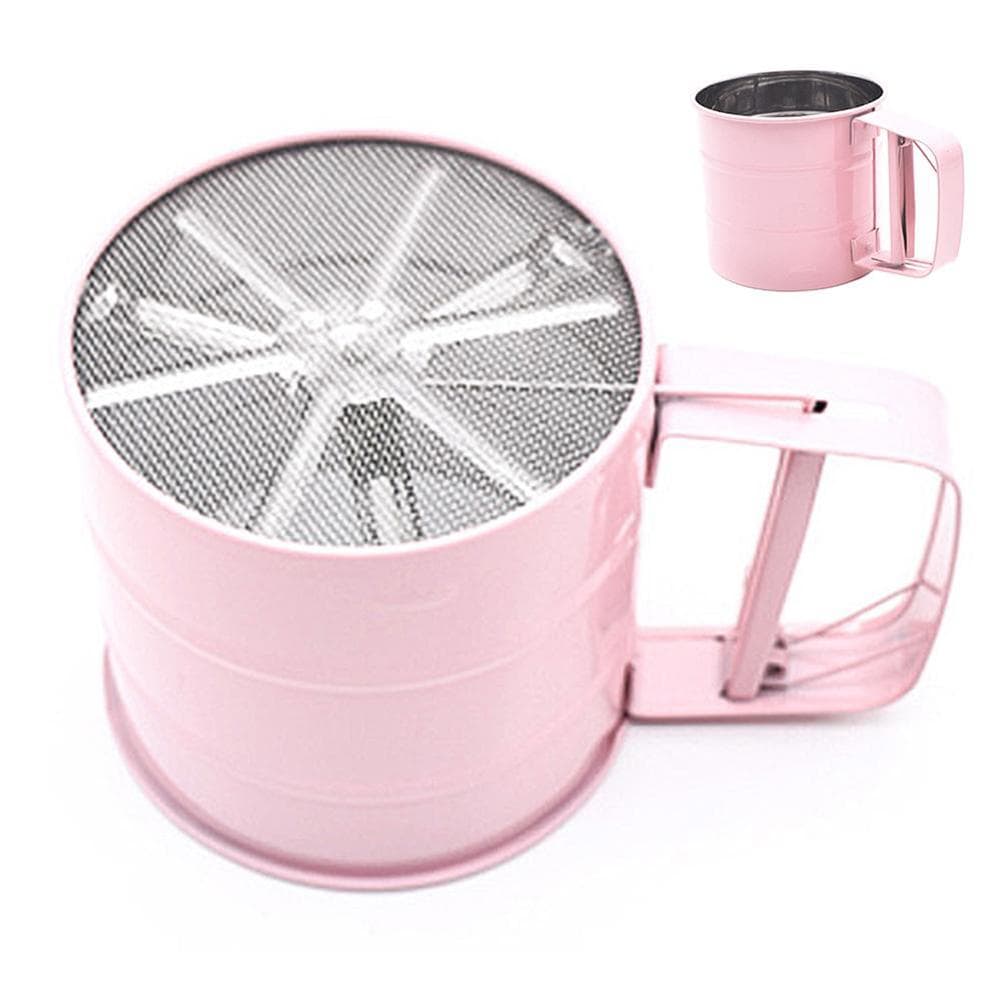 Kitchen Stainless Steel Flour Sifter Handheld Powder Flour Sieve Icing Sugar Manual Sieve Cup Home