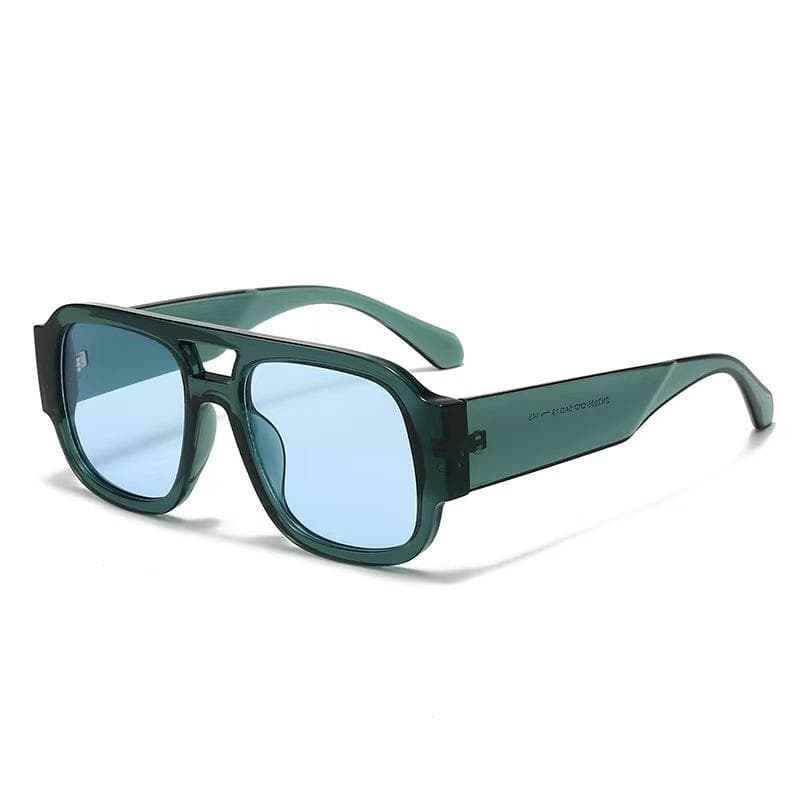 New Fashion Double Bridges Square Sunglasses Women Candy Color Retro Wide Legs Men UV400 Shades Gafas de Sol As Picture