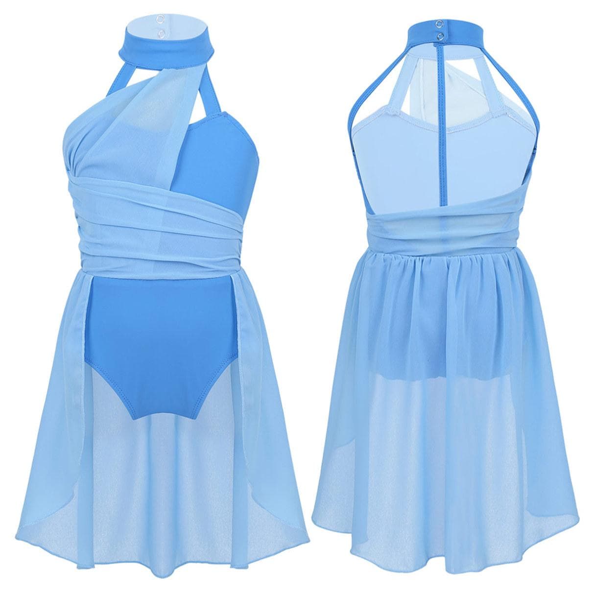 Kids Girls Lyrical Contemporary Modern Dance Costume Hater Ballet Leotard Dress Gymnastic Outfit 15-16 Years
