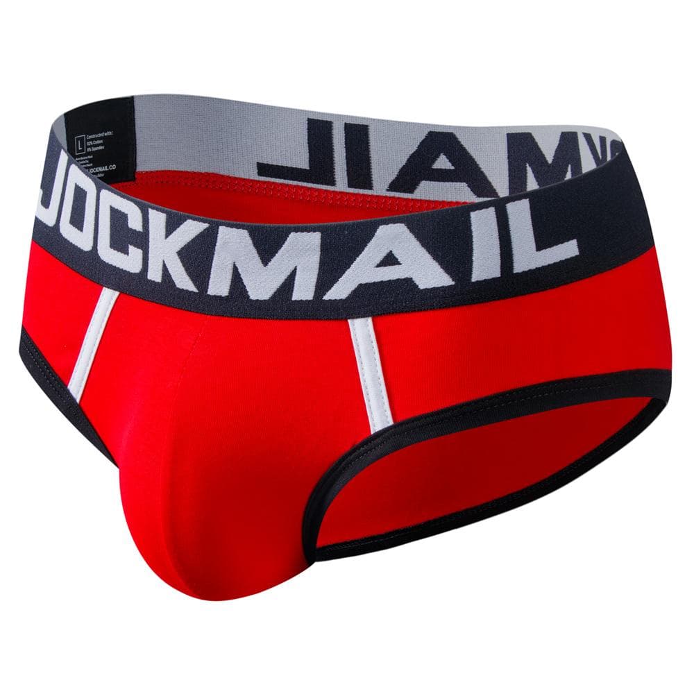 Briefs JOCKMAIL Cotton Contrasting Color Design Men's Underwear XXL red