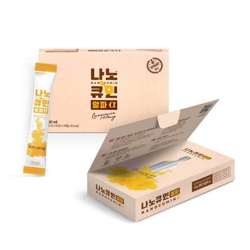Hyunjun Shin Turmeric Water Soluble Curcumin Nanocumin Alpha 30 packets, 100ml, 3 units