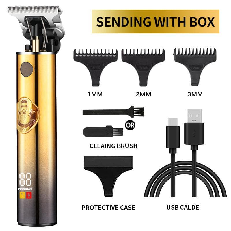 Professional Vintage Hair Clippers and Trimmers Kit, Rechargeable Cordless Haircut & Grooming Set for Men, Beard Trimmer With