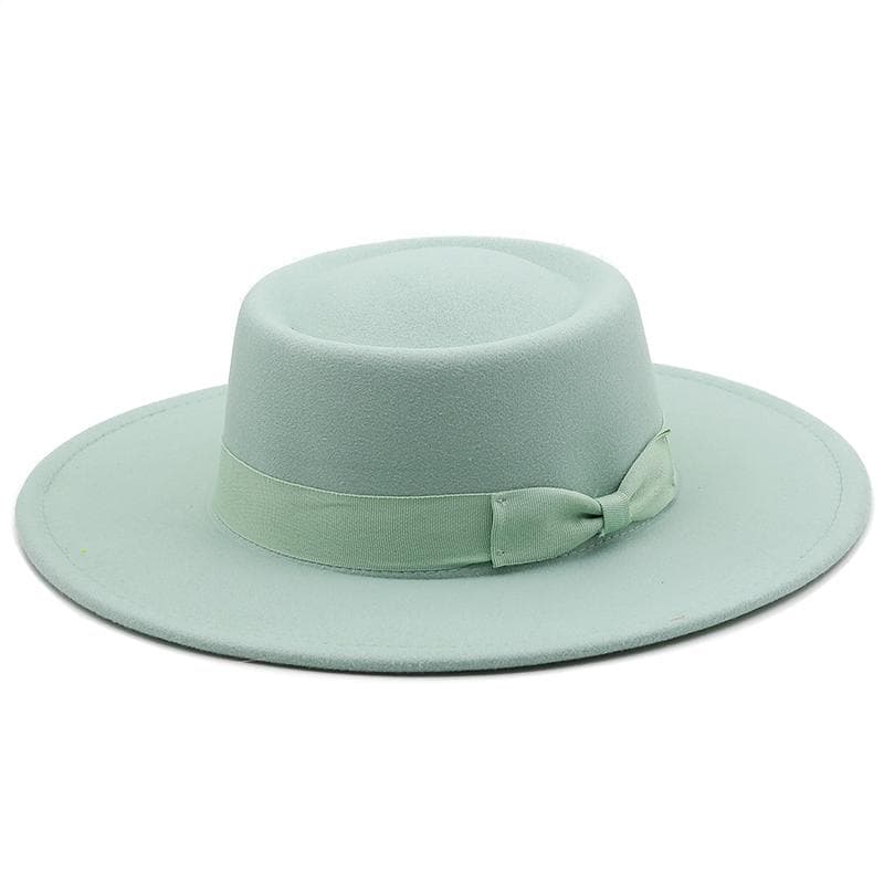 New 8.5CM Wide Brim Fedora Hat Jazz Hat Women Men Classic Felted Hat Panama Solid British Fascinator Women's Felt Hat 56-58CM adjustable