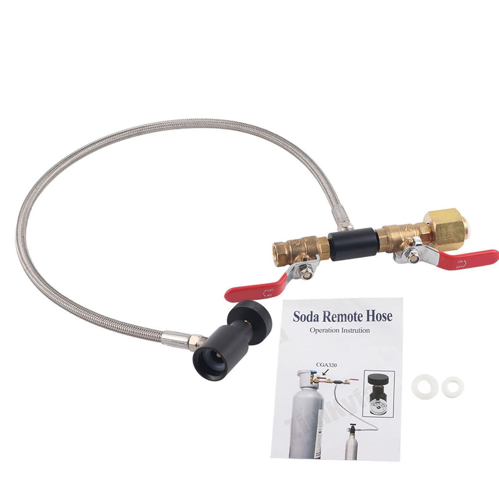CGA-320 CO2 Cylinder Refill Adapter with Hose For Filling Soda Tank 24 without Gauge