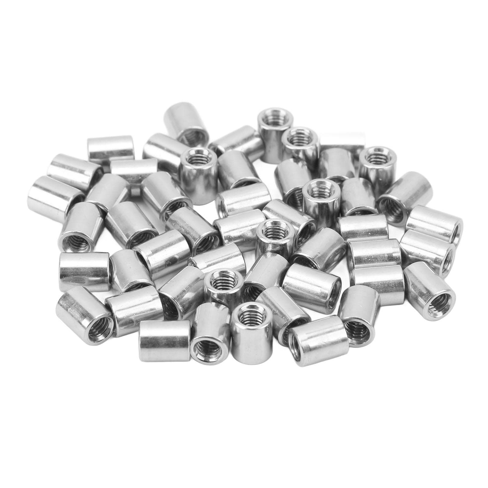 50PCS Round Connector Nut Set M5 X 0.8 8 L10mm Female Thread Rustproof Connection Nut Kit for