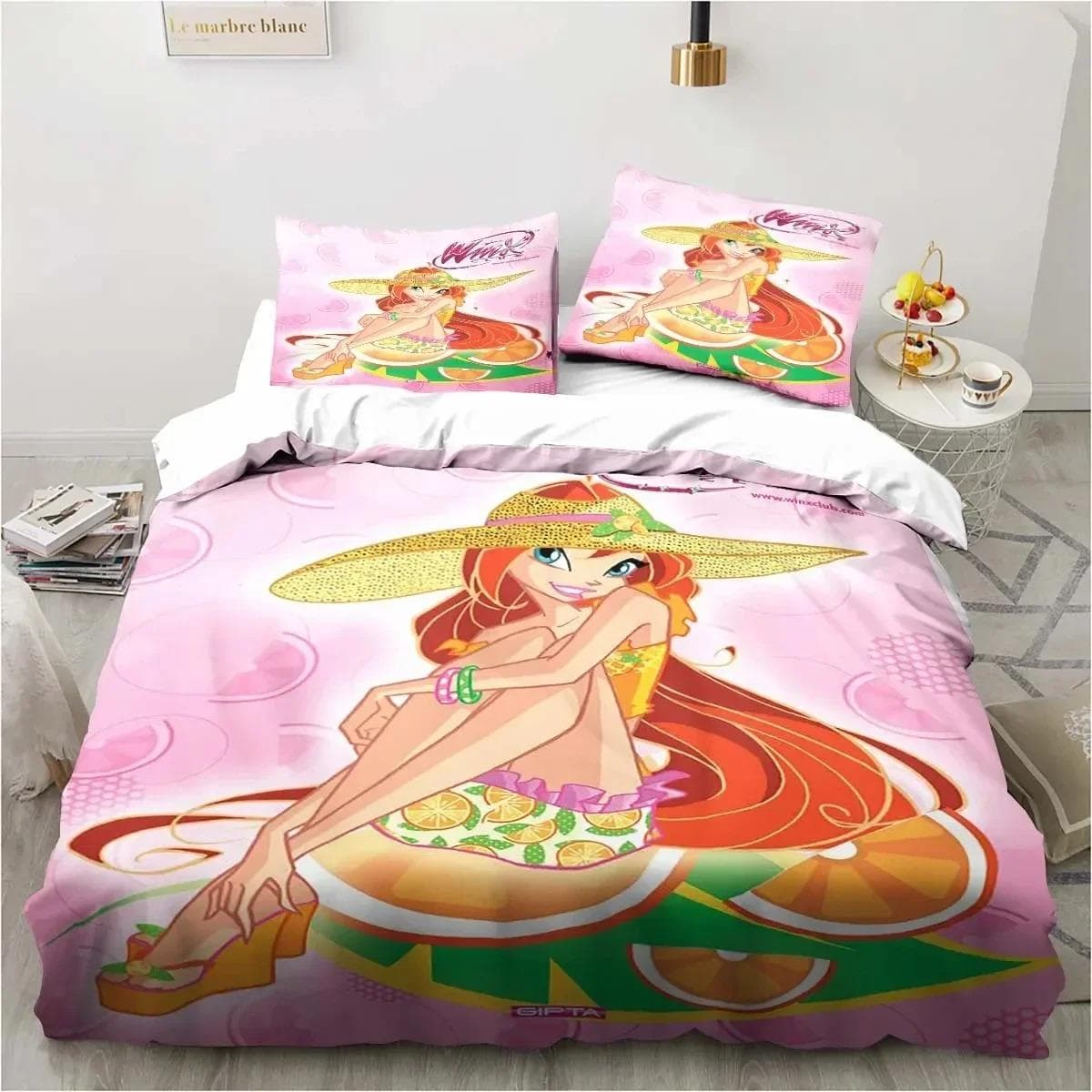 3D Print Winx Saga Club Bedding Set Duvet Cover Bed Set Quilt Cover Pillowcase Comforter king Queen Size Boys Adult Bedding Set AU Single 140x210cm