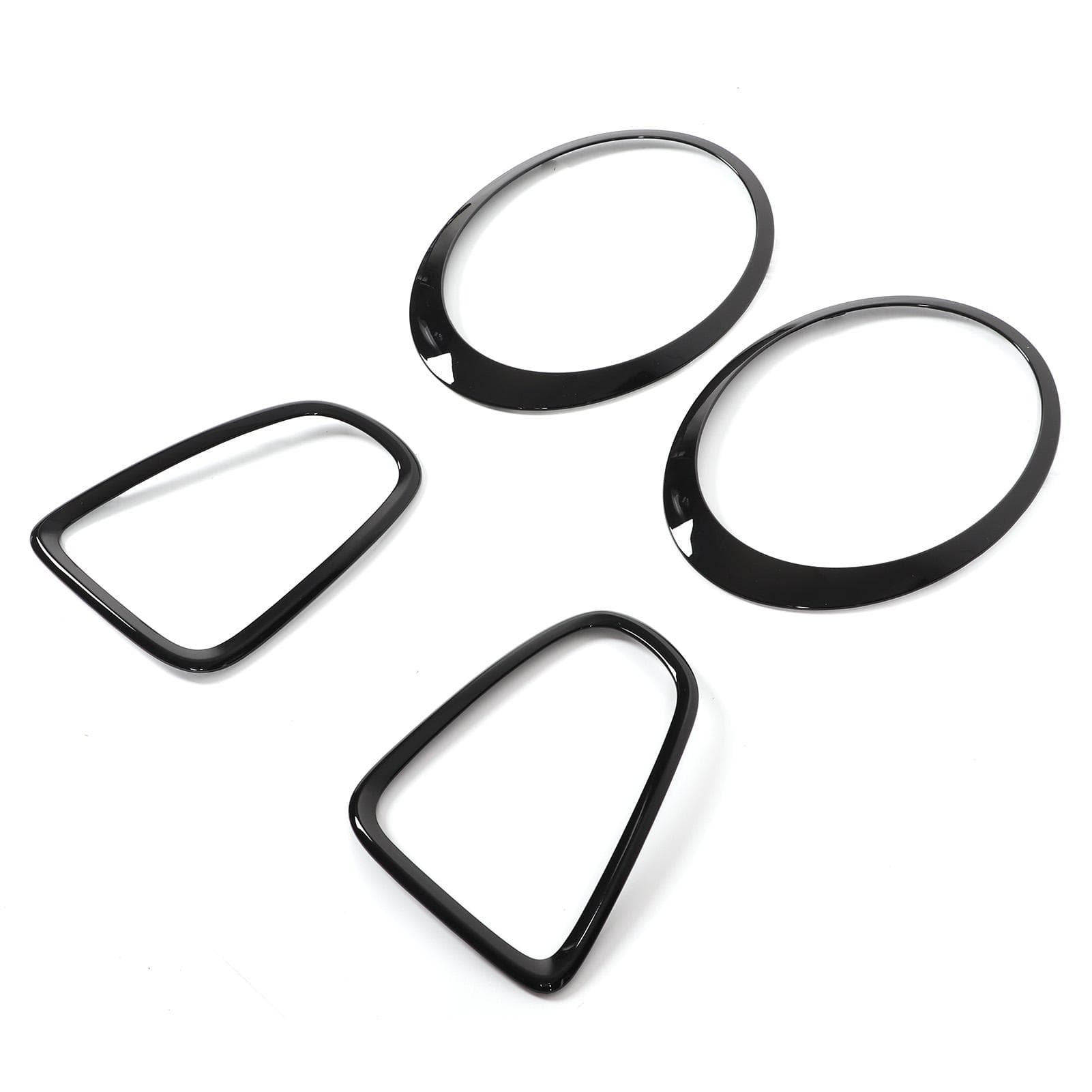 4pcs Gloss Black Headlight Taillight Surround Cover Trims Replacement for Mini R56 R57 R58 R59