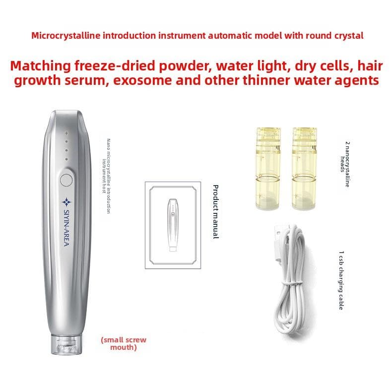 Nano Electric Microneedle Instrument Introduces Lyophilized Powder Mesoderm Water Light Face Microcrystalline Pen Self-water Light Gun