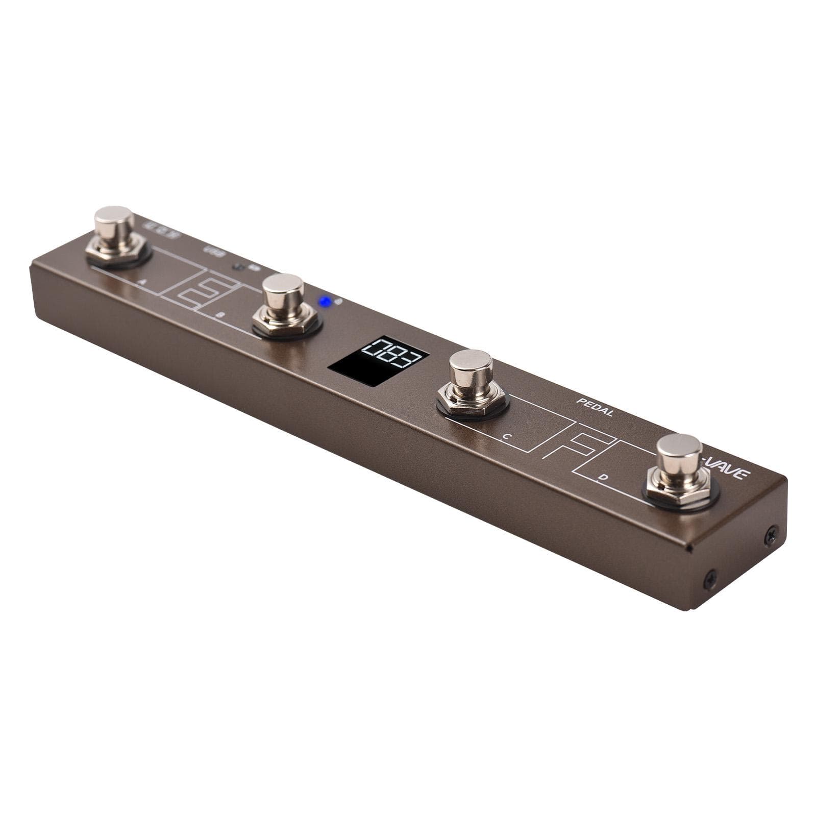 M-VAVE Wireless MIDI Controller BT MIDI Pedal Controller Intelligent APP Controls Digital Display brown