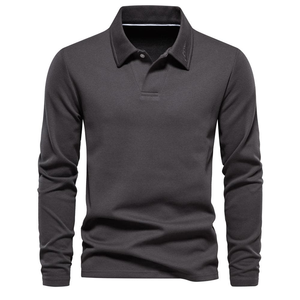 AIOPESON Embroidery Polo Shirt for Men Fashion Neck Turn Down Collar Mens Casual Social Polo Shirts Luxury Golf Shirt XL 85-95 kg dark grey